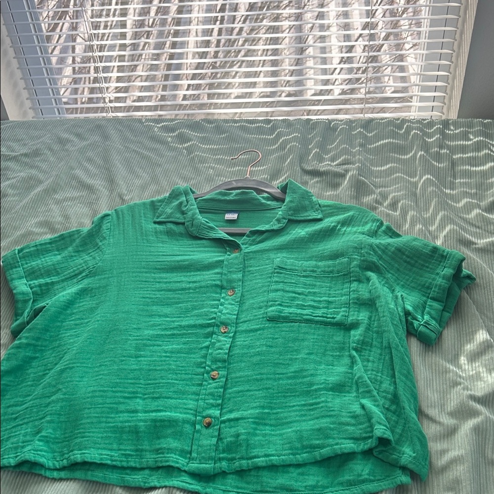 Old Navy Green Button Down Shirt